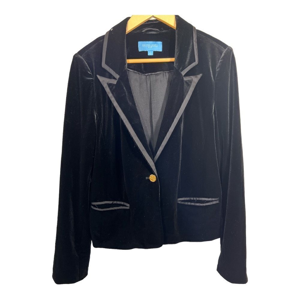 DRAPER JAMES RSVP Women’s Notched Lapel Single Breasted Blazer Black Size Large